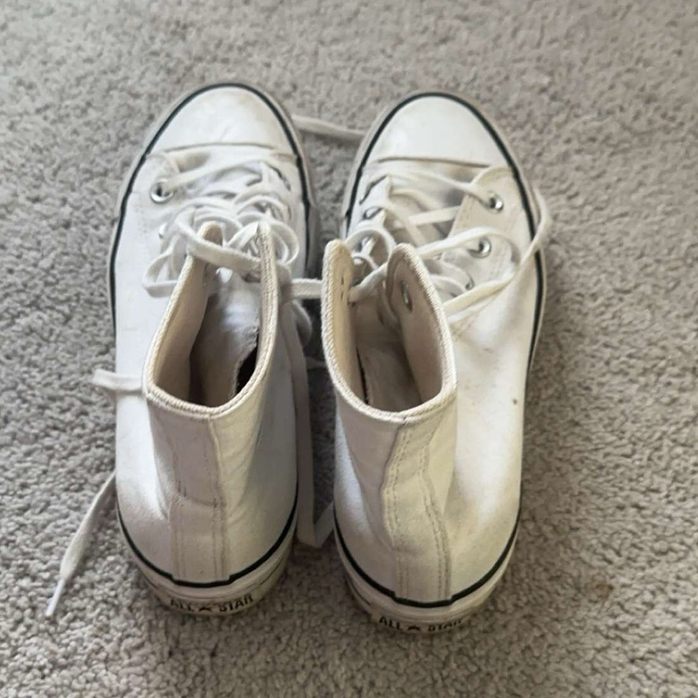 Converse - White Platform Sneakers (gently used)